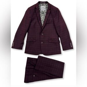 Appaman Mod Burgundy Plaid Suite Size 8
